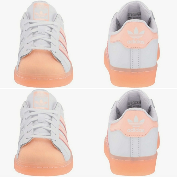 ⭐ADIDAS SUPERSTAR WHITE CORAL CLASSIC SNEAKER NEW⭐ - Picture 6 of 11
